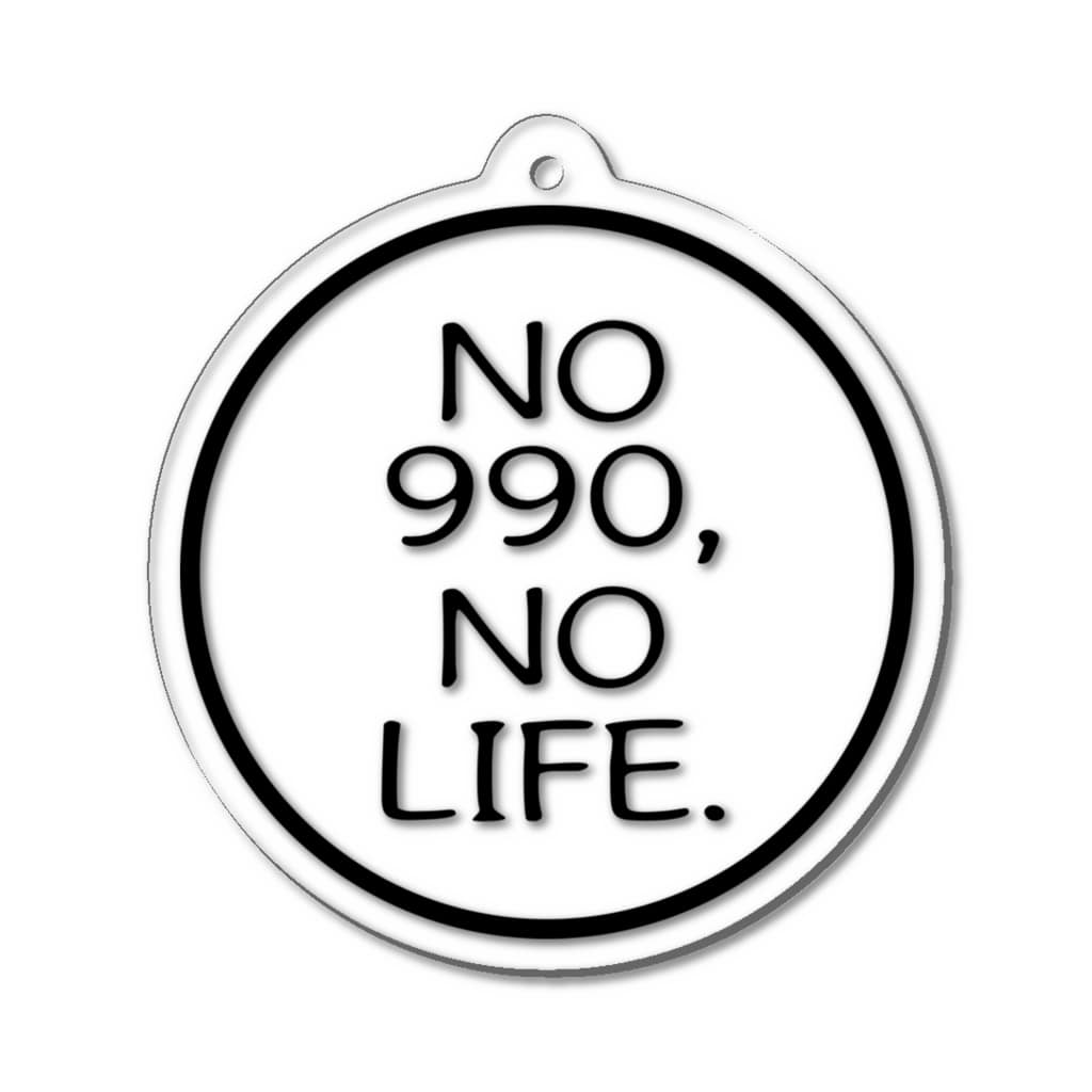 ハチワレデザインのNO 990 NO LIFE(BK) Acrylic Key Chain