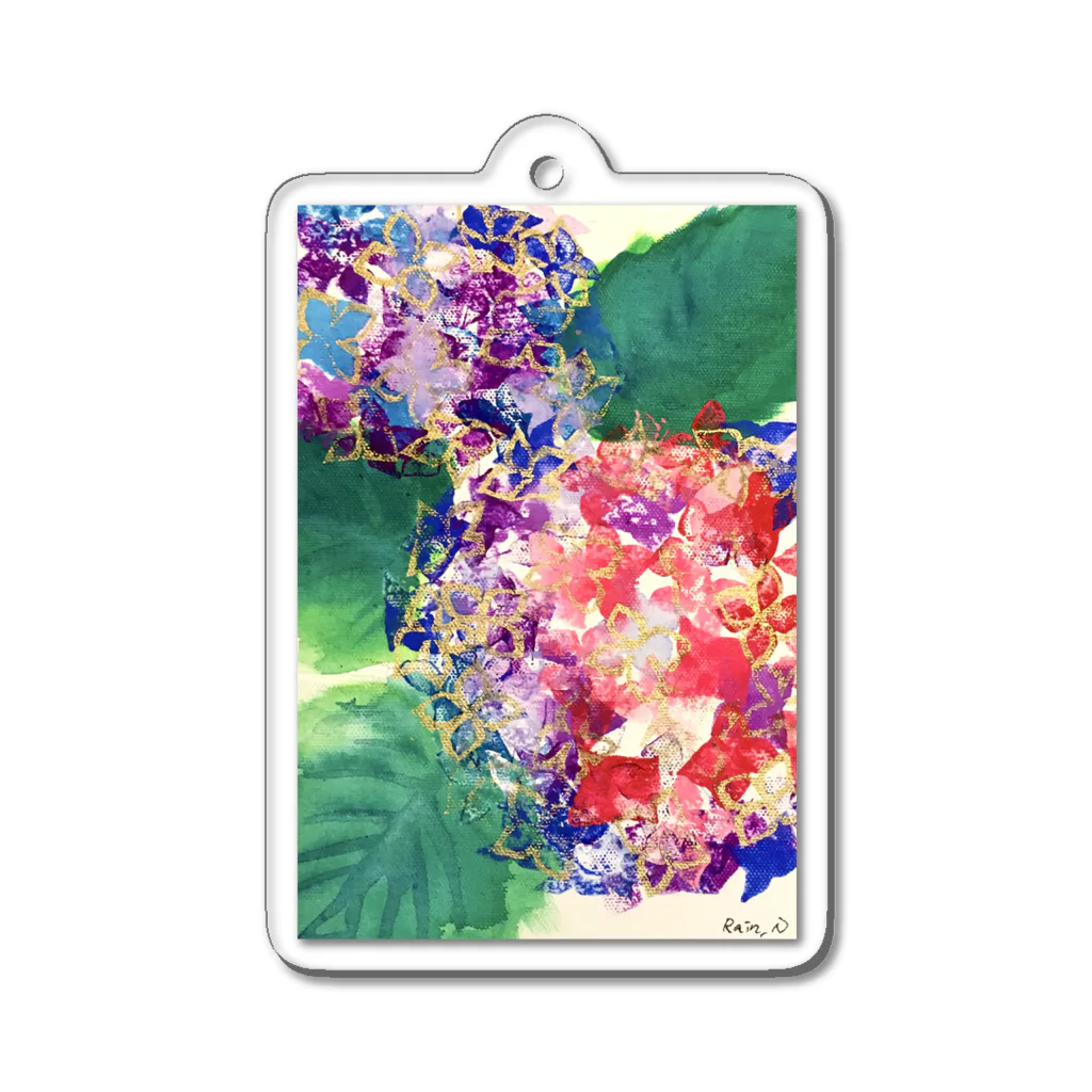 季節の庭園（ななみ紗名のショップ）の紫陽花のグッズ Acrylic Key Chain