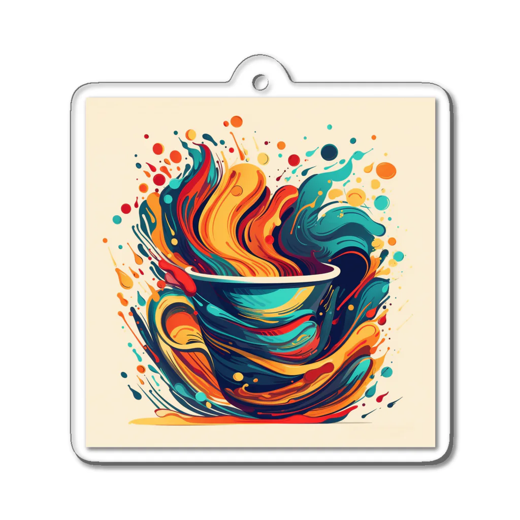 CoffeePixelのPixelBrew Cup D Acrylic Key Chain