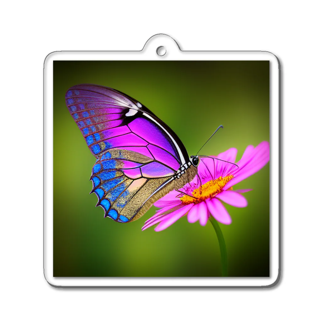 ミラくまの綺麗な蝶 アクリルキーホルダー