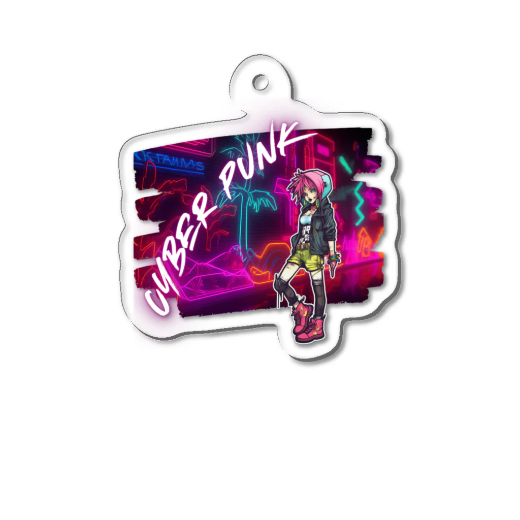 Vibrant Novaのsyber punk girl Acrylic Key Chain