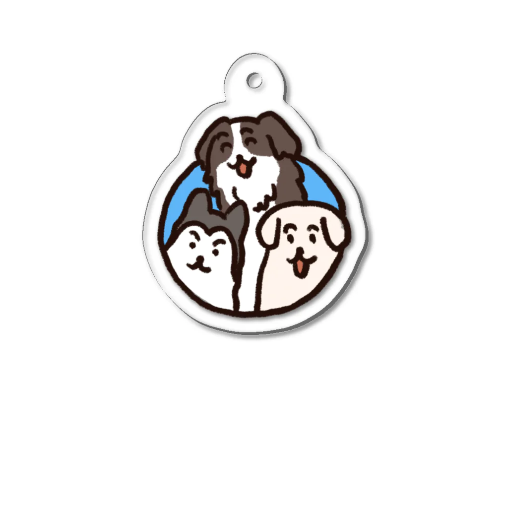 自由の飛び出す犬 Acrylic Key Chain