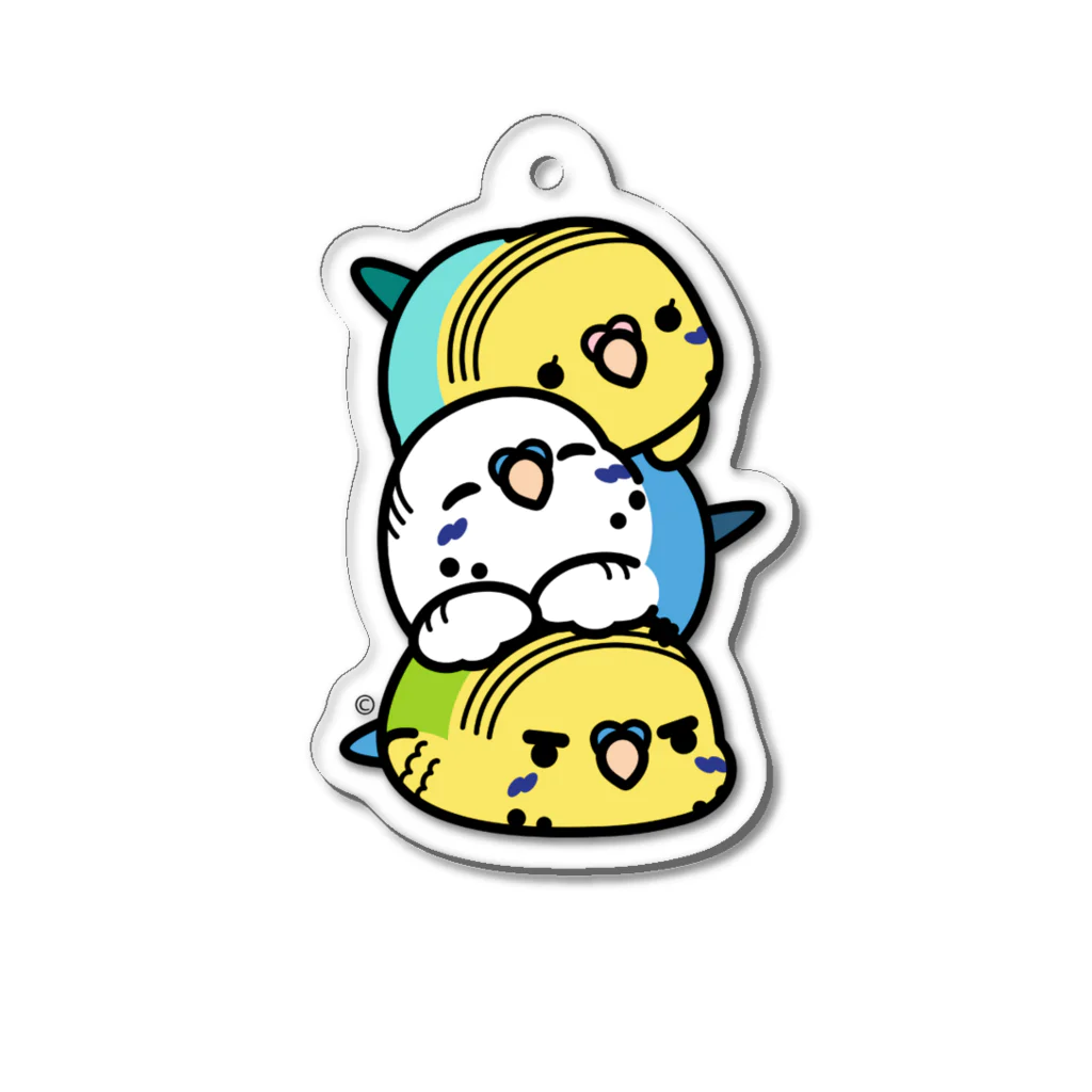 Cody the LovebirdのChubby Bird セキセイ団子　セキセイインコ Acrylic Key Chain