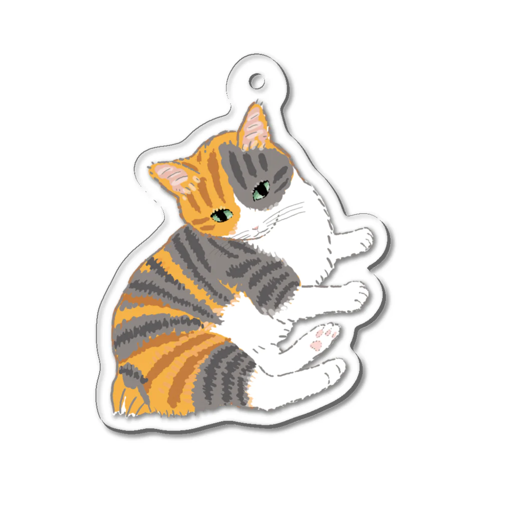 湊文のぼんやり猫 Acrylic Key Chain