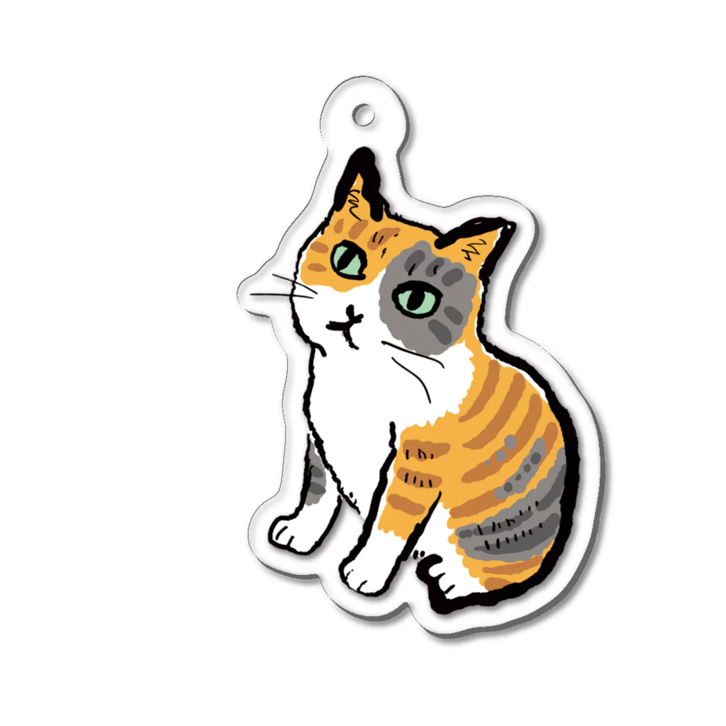 湊文の座り猫 Acrylic Key Chain