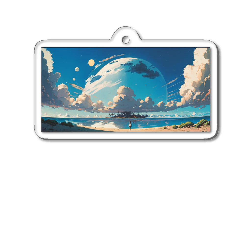 ギフト丸の海と空と私 Acrylic Key Chain