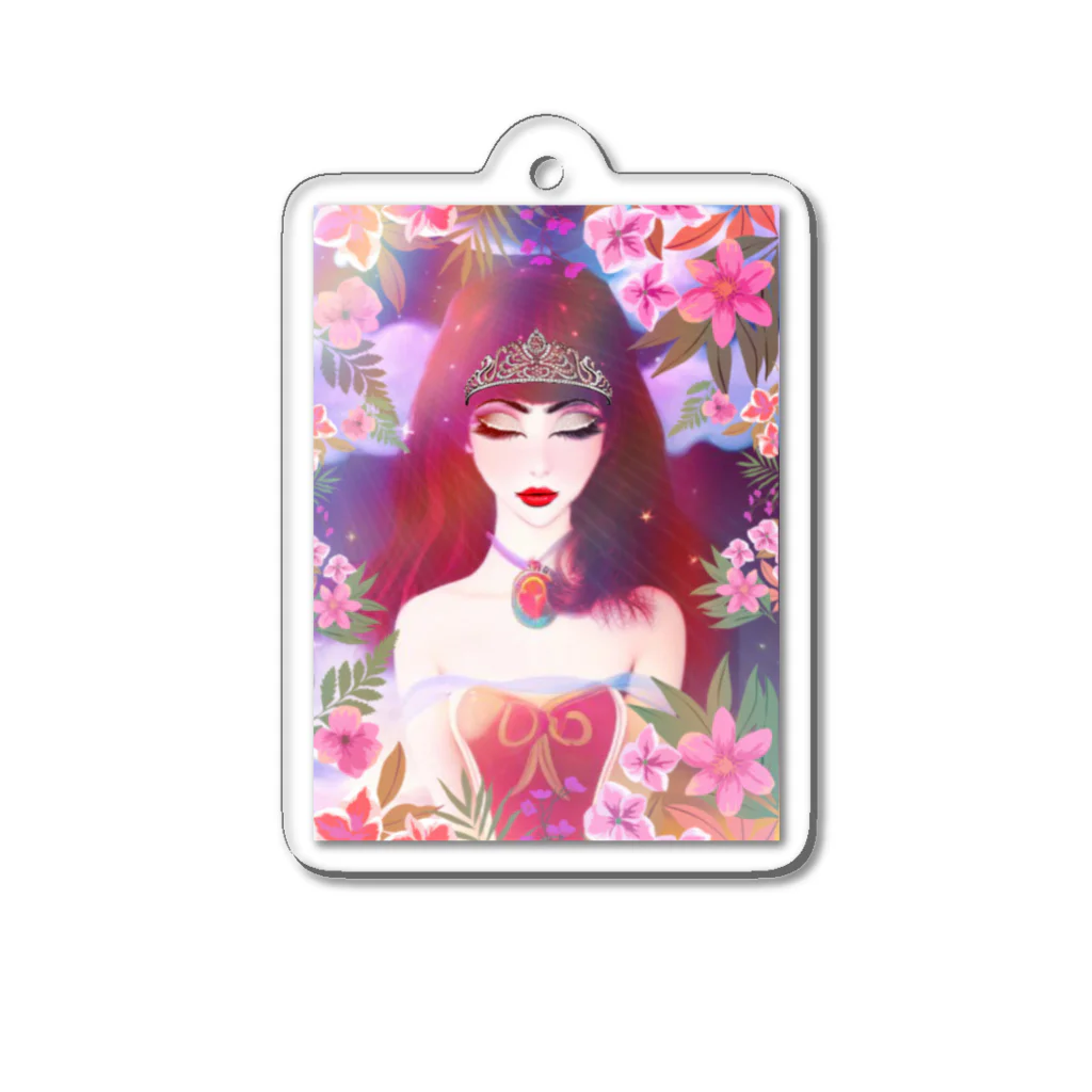 💖宇宙整体♪🌈♪こころからだチャンネル♪💖のuniversalPrincess 紅の女神様 Acrylic Key Chain