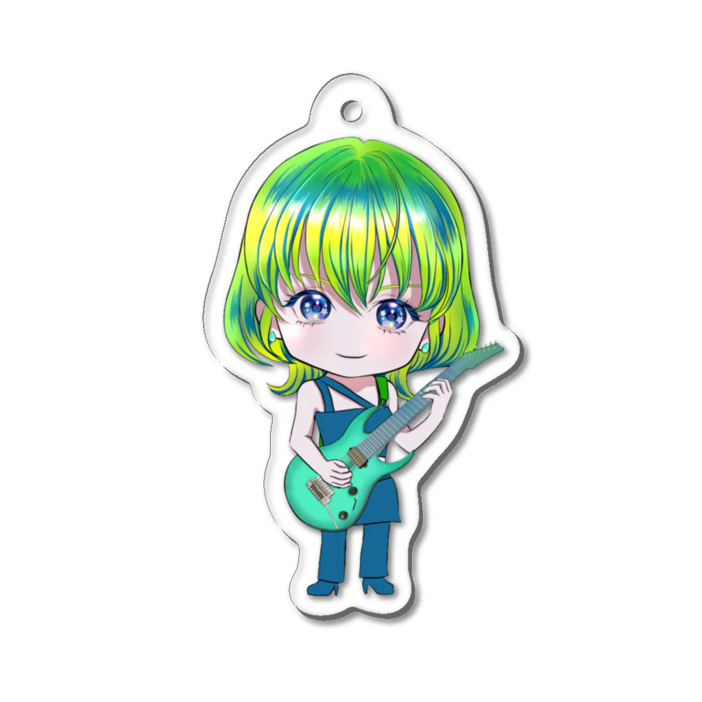 ＡIＫＡのお店のギタリストキーホルダー(グリーン) Acrylic Key Chain