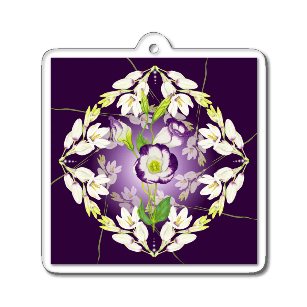 idumi-artの花曼荼羅💜クラウンチャクラ Acrylic Key Chain