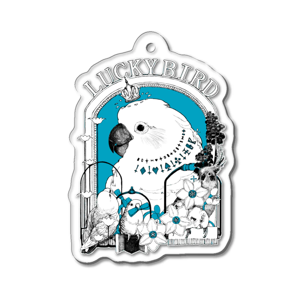 ろう飼い主のLUCKY BIRD Acrylic Key Chain