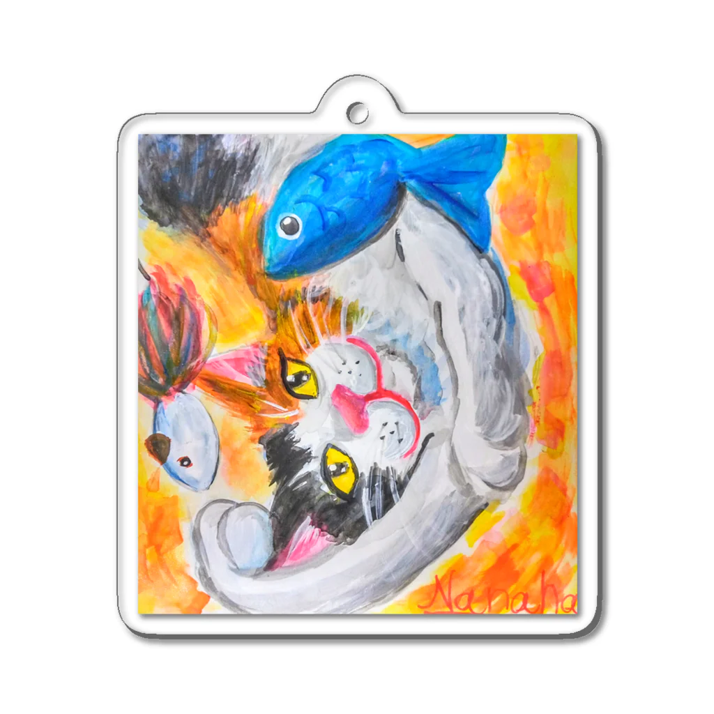 Nanahaの三毛猫 Acrylic Key Chain