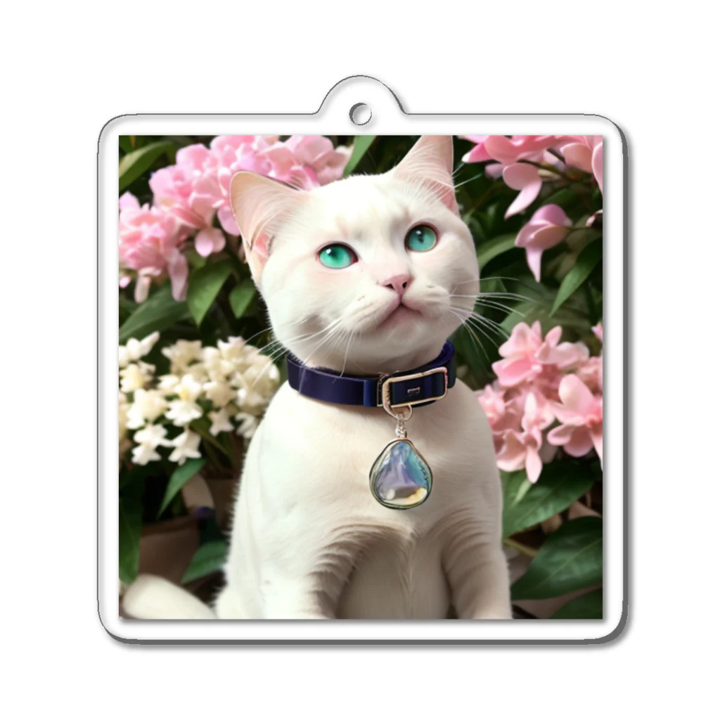 spaceinudogのflowernekocat4 Acrylic Key Chain