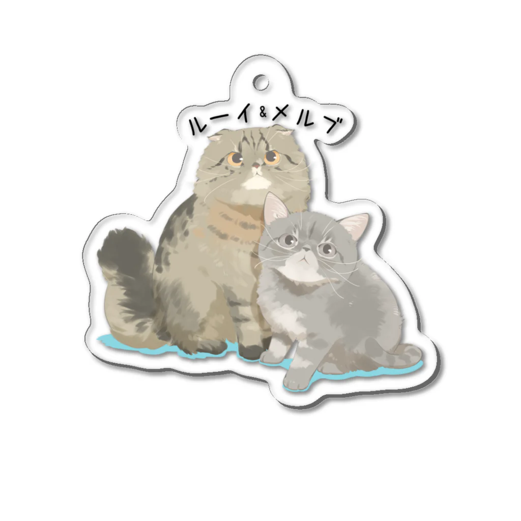 だいこくの猫絵生活ショップのルーイ&メルブ_猫絵生活 Acrylic Key Chain