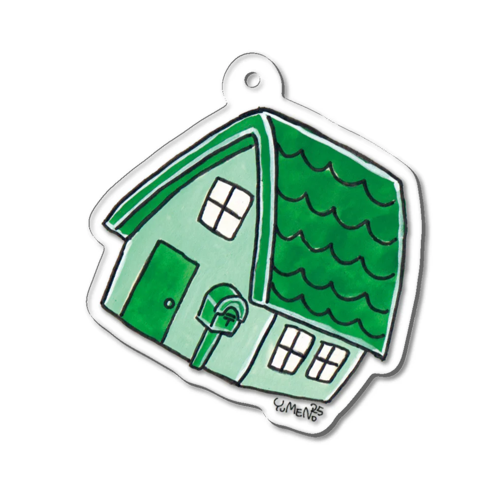 YUM DOLLSのミニチュアハウス緑 Acrylic Key Chain