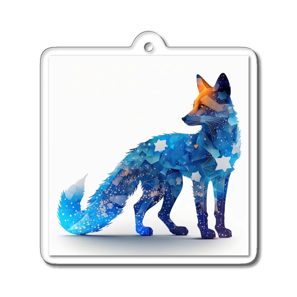 Cryptra_MidMadeのA Fox Made of Stars Acrylic Key Chain