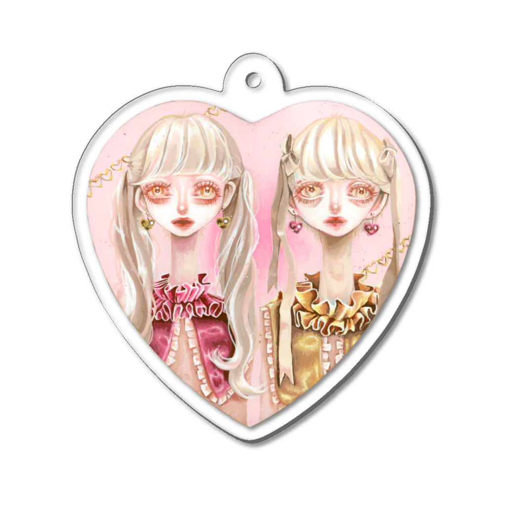 咲いたバルコニーのTWIN Acrylic Key Chain