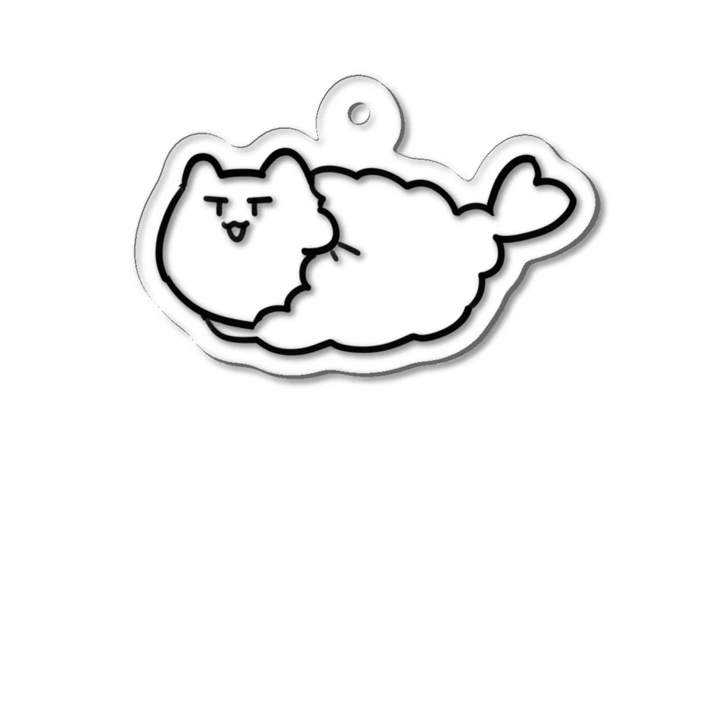 おてもと　はしらのまゆげねこ-えびふらい Acrylic Key Chain