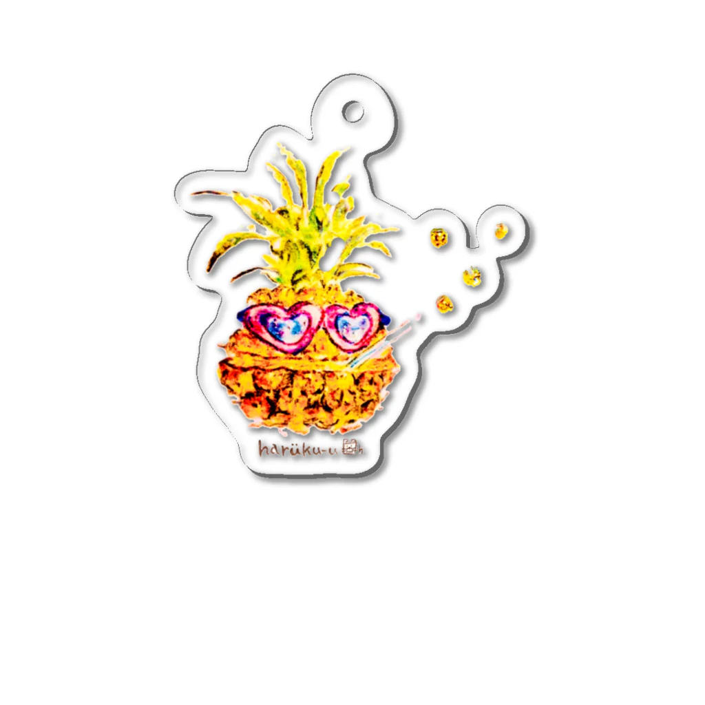 くまイラスト 春くぅのヤンキーパイン🍍 アクリルキーホルダー