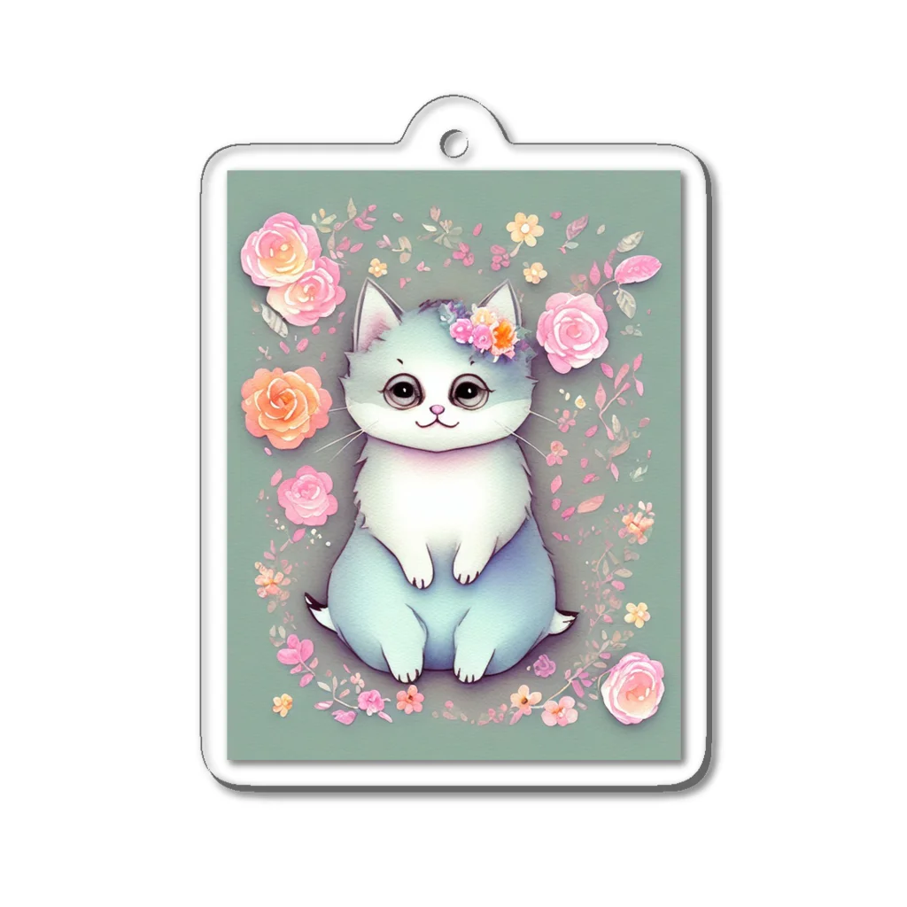 かずのショップのはなねこ Acrylic Key Chain