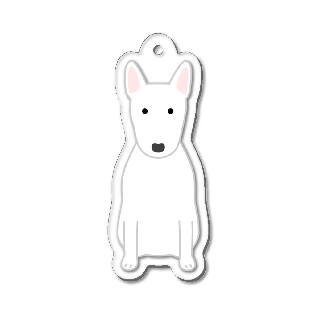 ゆいたっく／犬イラストのミニチュアブルテリア Acrylic Key Chain