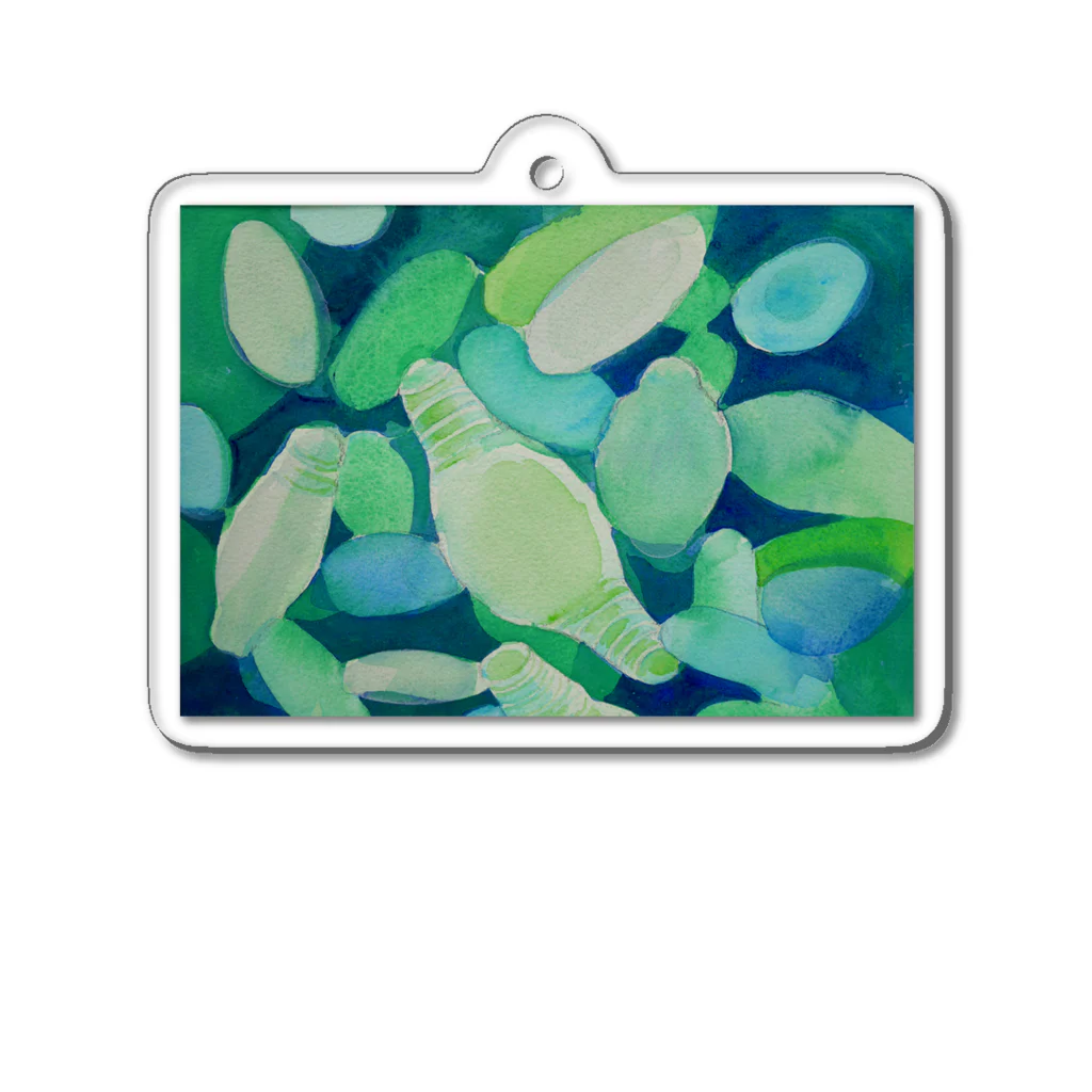 せど はるなのSUZURI shopの微生物シリーズ：天然酵母菌green Acrylic Key Chain