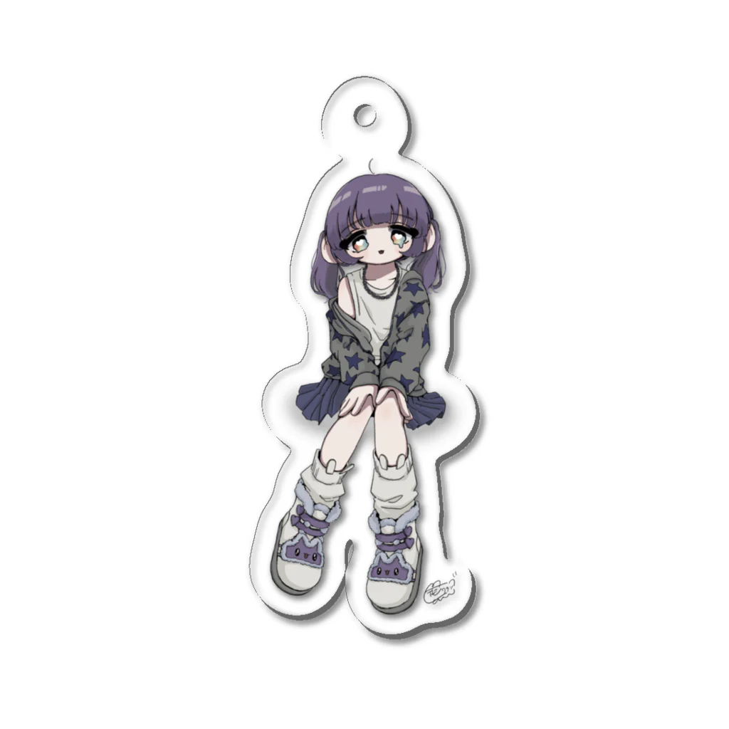 無限大ワヲン❗️のおすわりワヲちゃん Acrylic Key Chain