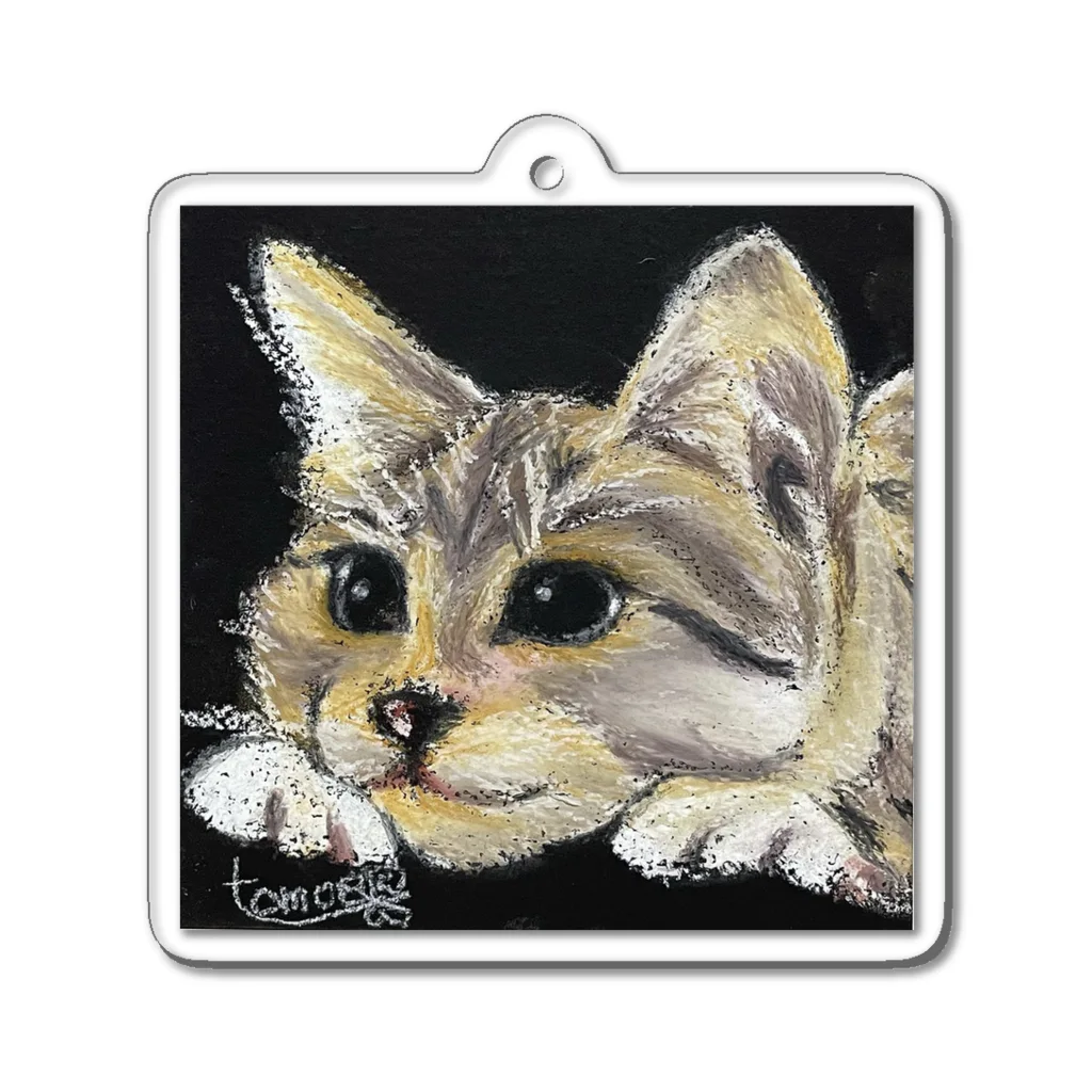 チョークアートグッズ😊のチョークアートの子猫ちゃん😊 Acrylic Key Chain