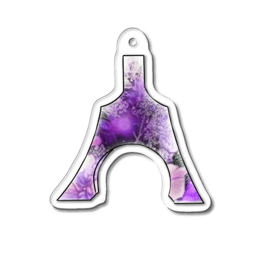 箏譜職人 織姫の琴柱（紫） アクリルキーホルダー