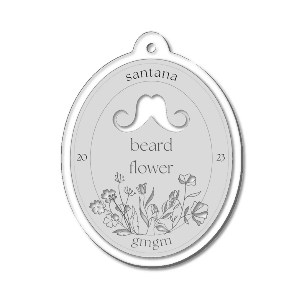 santanaのbeard flower 02 : Gray アクリルキーホルダー