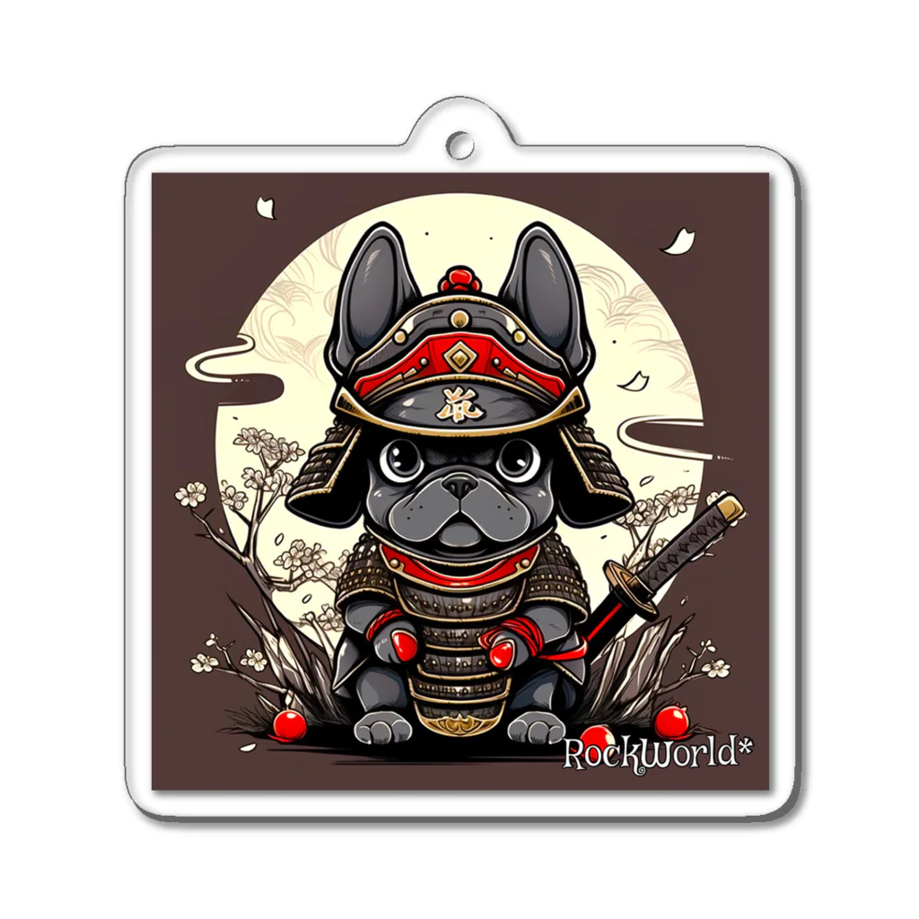 AliceDesignLab.のSamurai FrenchBulldog アクリルキーホルダー