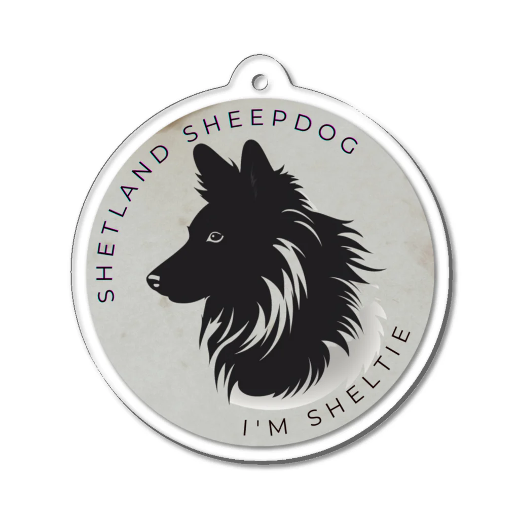 Chinchillust Shop（チンチラ×イラスト）のI'm Sheltie（私はシェルティ） Acrylic Key Chain