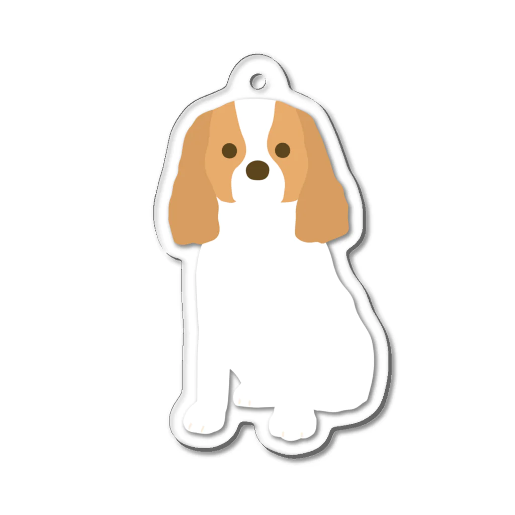 ゆいたっく／犬イラストのキャバリア Acrylic Key Chain