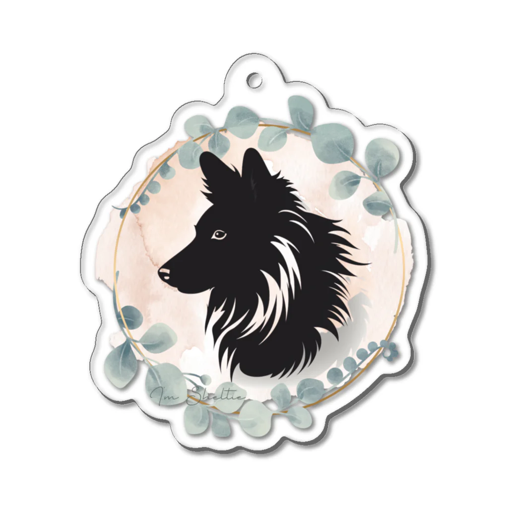 Chinchillust Shop（チンチラ×イラスト）のI'm Sheltie（私はシェルティ） Acrylic Key Chain