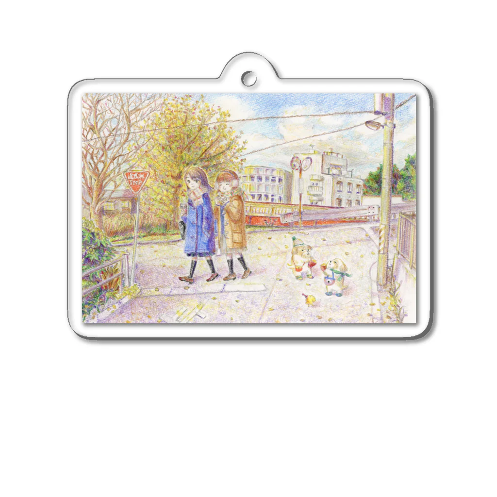 しらこたんの12月の帰り道 Acrylic Key Chain