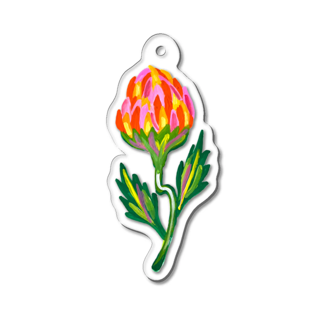 34illustrationの南国の花 Acrylic Key Chain