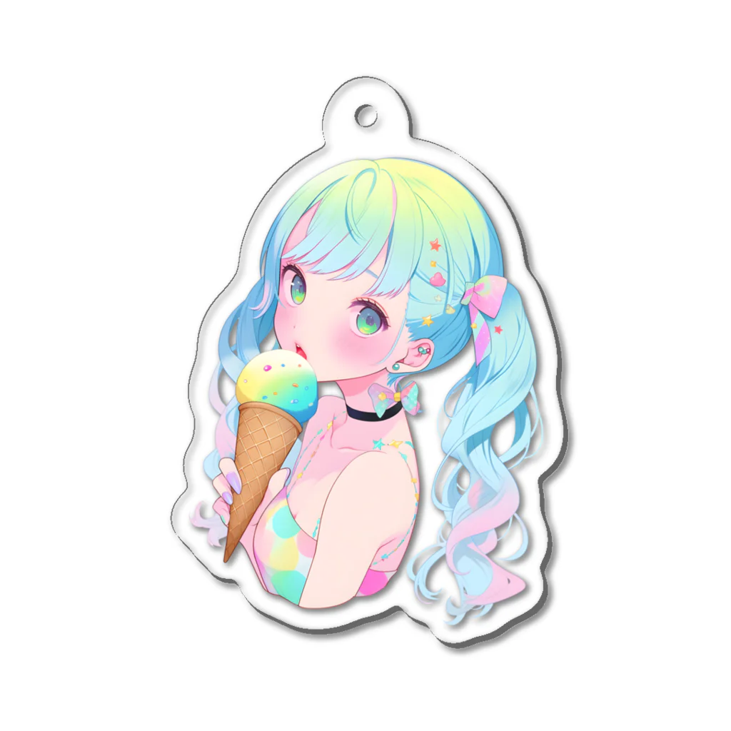 ヤバいTシャツ屋しゃんの暑い夏はアイスだ008 Acrylic Key Chain