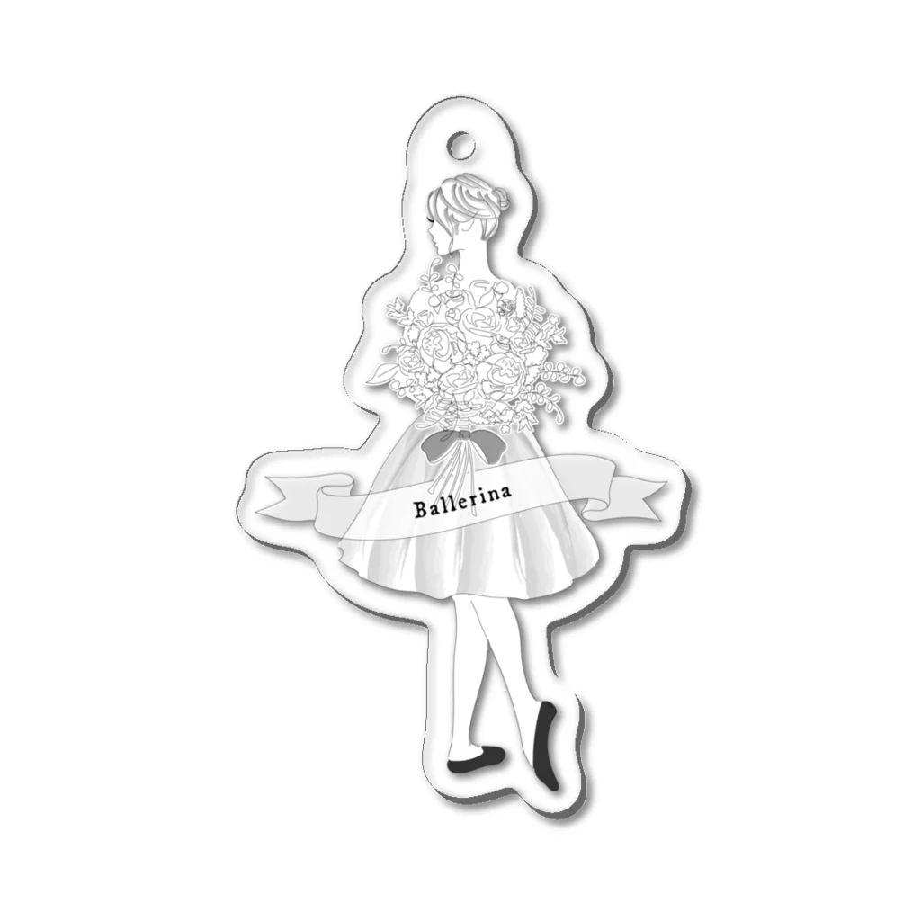 バレエシルエット ballet*pointe_pon*のシンプル バレリーナ Acrylic Key Chain