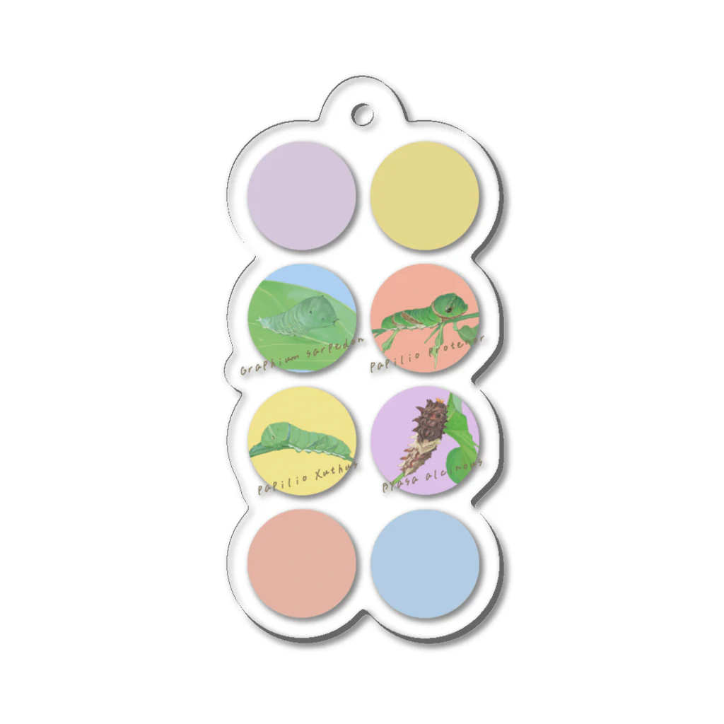 kitaooji shop SUZURI店のまるまる幼虫 Acrylic Key Chain