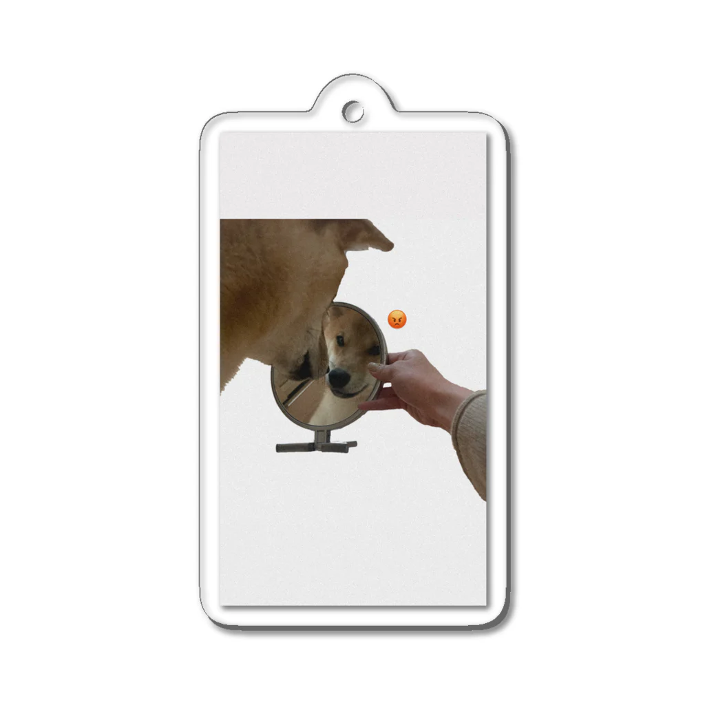 赤さんしばけんの鏡にキレてる柴犬 Acrylic Key Chain