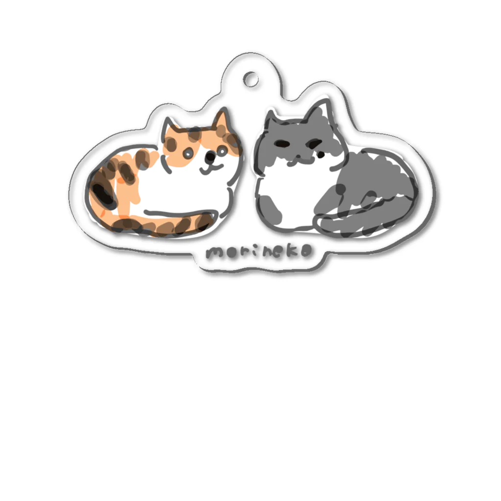 保護ねこカフェ もりねこのふたばちゃん&べべちゃん Acrylic Key Chain