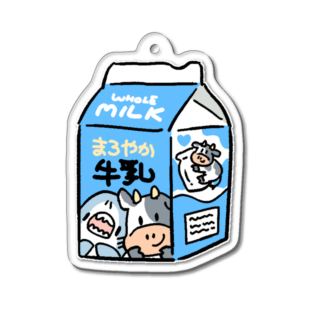 サメとメンダコ[namelessmm2]のサメ牛乳 Acrylic Key Chain