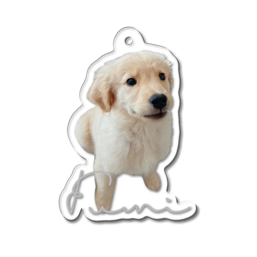 しらたま犬やさんのパピーふみちゃんロゴver Acrylic Key Chain