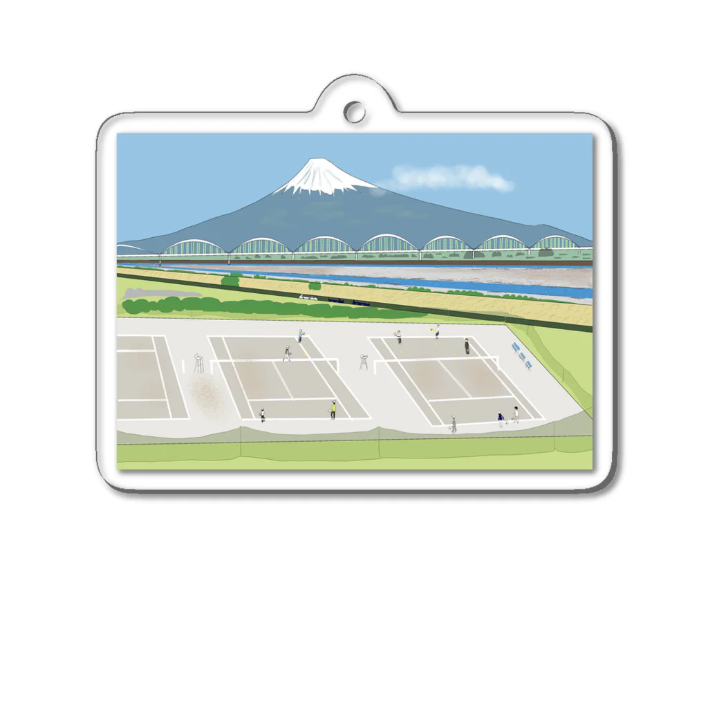 Meguuuの富士山の見えるテニスコートで Acrylic Key Chain