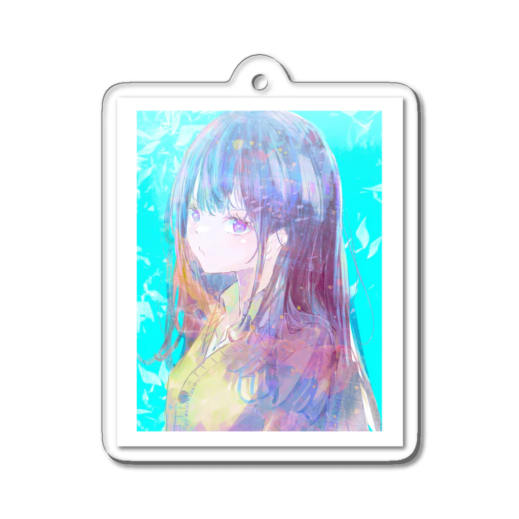 帆波　綾の青髪 Acrylic Key Chain