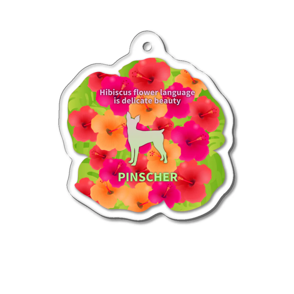 onehappinessのピンシャー　hibiscus　花言葉　onehappiness Acrylic Key Chain