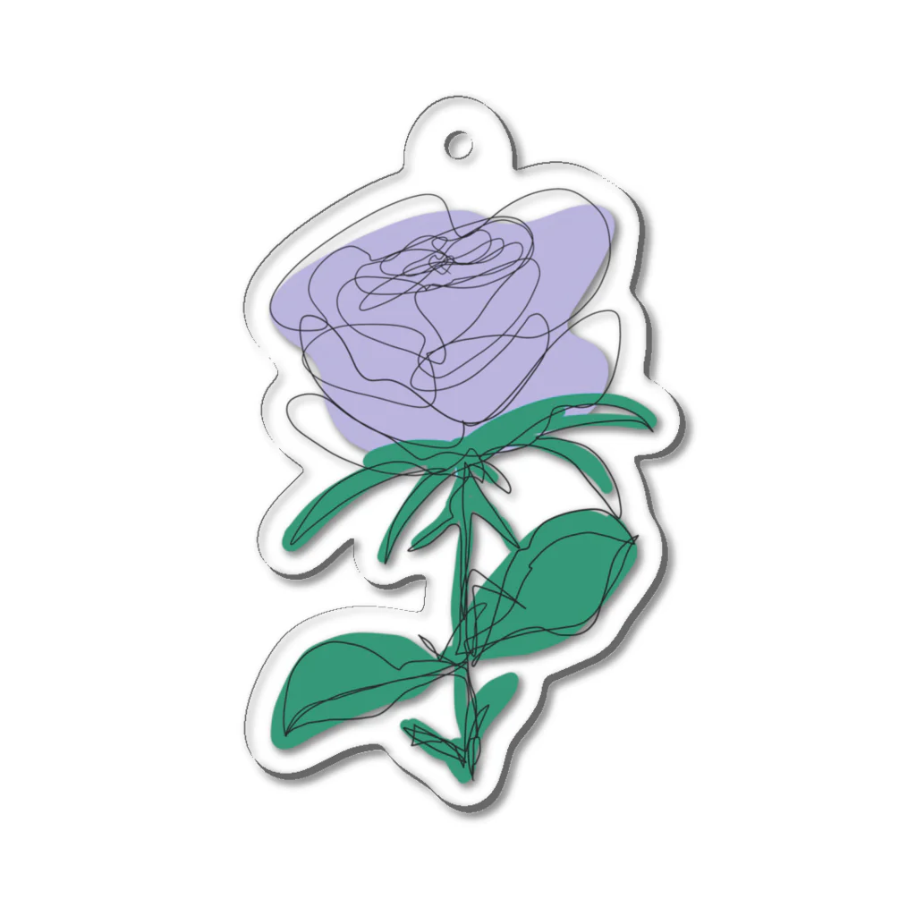 サラスシのmy ROSE パープル Acrylic Key Chain