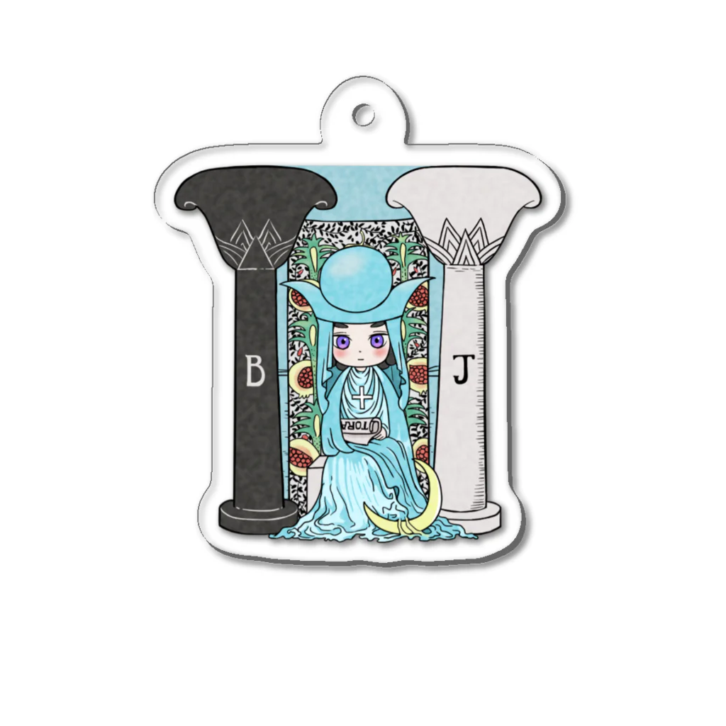 ka-na-ka-naのタロットⅡ.女教皇さん Acrylic Key Chain