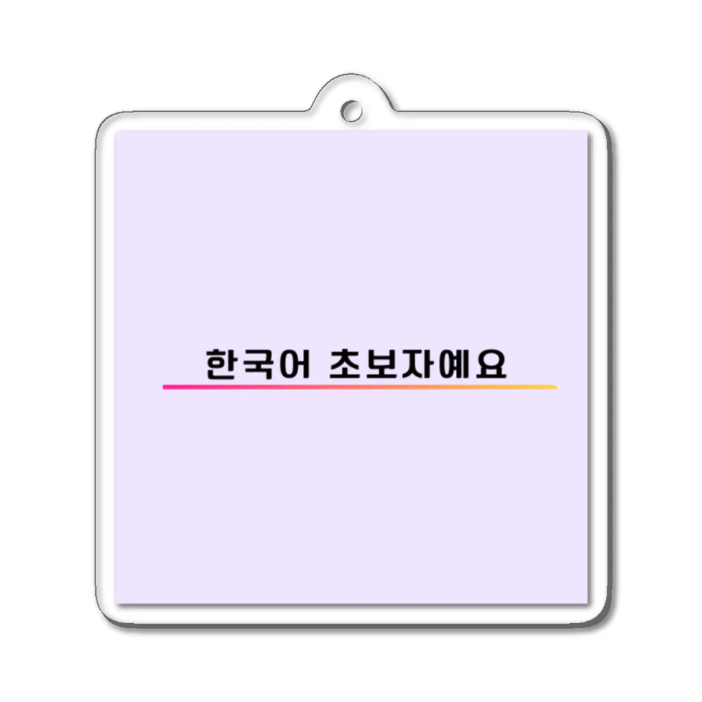 みやこのたぬきの「韓国語初心者です！」アピールグッズ Acrylic Key Chain