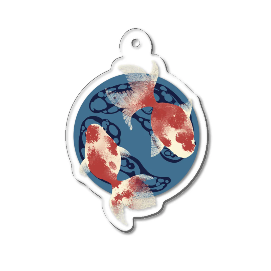 asa_shankoの輪になって泳ぐ金魚たち Acrylic Key Chain