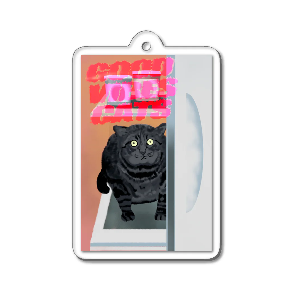 GOOD VIBES CATSのGOOD VIBES CATS refrigerator Acrylic Key Chain